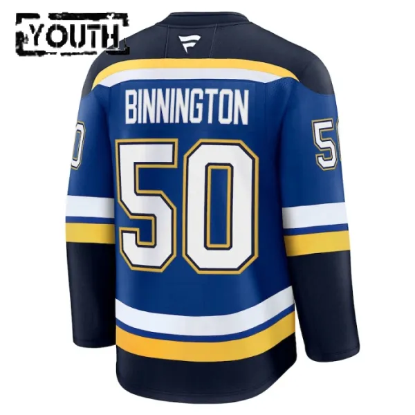 Fanatics St. Louis Blues Jordan Binnington Lasten Pelipaita 2024-2025 Koti Premium Sininen