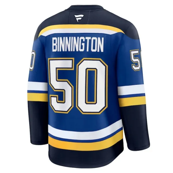 Fanatics St. Louis Blues Jordan Binnington Pelipaita 2024-2025 Koti Premium Sininen