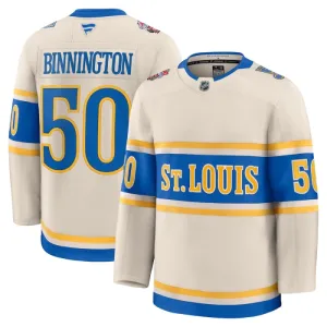 Fanatics St. Louis Blues Jordan Binnington Pelipaita 2024-2025 Premium Winter Classic Valkoinen