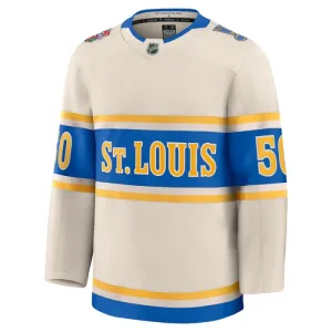 Fanatics St. Louis Blues Jordan Binnington Pelipaita 2024-2025 Premium Winter Classic Valkoinen