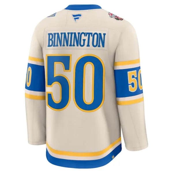 Fanatics St. Louis Blues Jordan Binnington Pelipaita 2024-2025 Premium Winter Classic Valkoinen