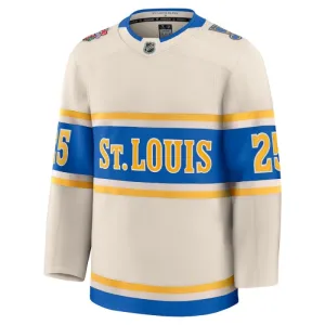 Fanatics St. Louis Blues Jordan Kyrou Pelipaita 2024-2025 Premium Winter Classic Valkoinen