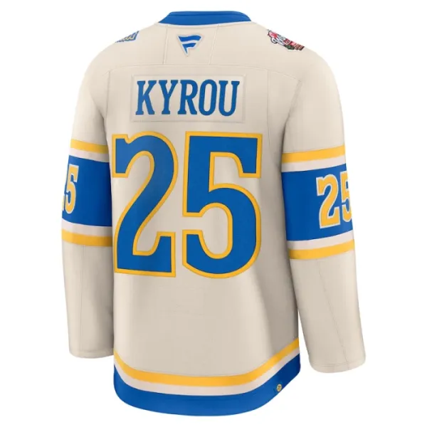 Fanatics St. Louis Blues Jordan Kyrou Pelipaita 2024-2025 Premium Winter Classic Valkoinen