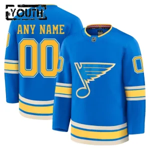 Fanatics St. Louis Blues Lasten Pelipaita 2024-2025 Kolmos Premium Sininen ( Omalla Nimellä )
