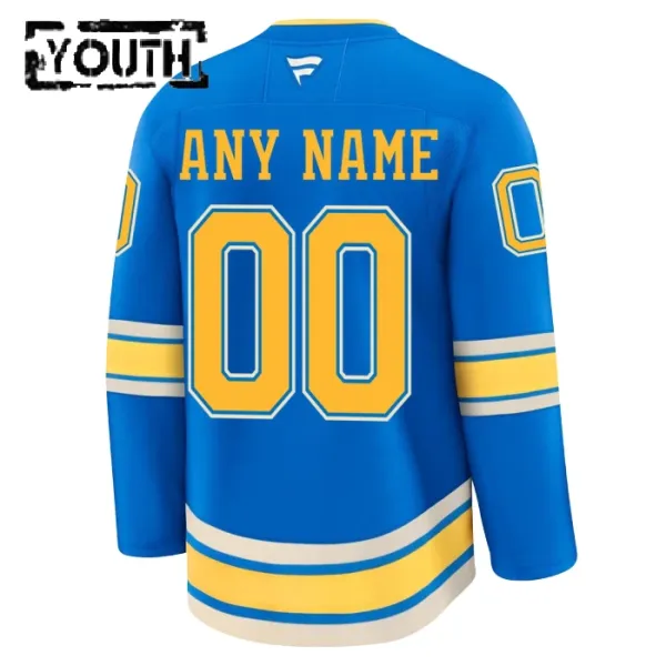 Fanatics St. Louis Blues Lasten Pelipaita 2024-2025 Kolmos Premium Sininen ( Omalla Nimellä )