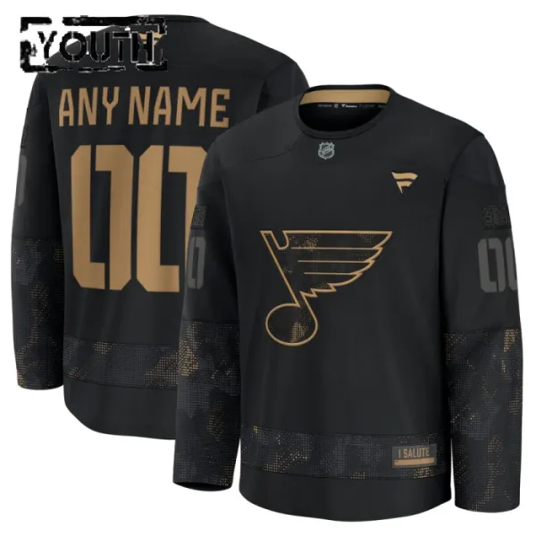 Fanatics St. Louis Blues Lasten Pelipaita 2024-2025 Military Appreciation Practice Musta ( Omalla Nimellä ) Fanatics St. Louis Blues Lasten Pelipaita 2024-2025 Military Appreciation Practice Musta ( Omalla Nimellä )