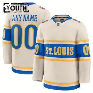 Fanatics St. Louis Blues Lasten Pelipaita 2024-2025 Premium Winter Classic Valkoinen ( Omalla Nimellä )