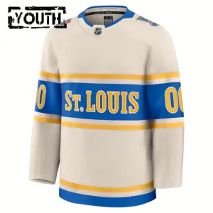 Fanatics St. Louis Blues Lasten Pelipaita 2024-2025 Premium Winter Classic Valkoinen ( Omalla Nimellä )