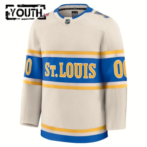 Fanatics St. Louis Blues Lasten Pelipaita 2024-2025 Premium Winter Classic Valkoinen ( Omalla Nimellä )