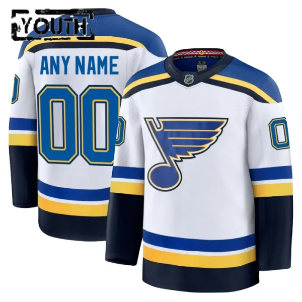 Fanatics St. Louis Blues Lasten Pelipaita 2024-2025 Vieras Premium Valkoinen ( Omalla Nimellä ) Fanatics St. Louis Blues Lasten Pelipaita 2024-2025 Vieras Premium Valkoinen ( Omalla Nimellä )