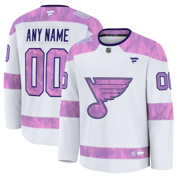Fanatics St. Louis Blues Pelipaita 2024-2025 Hockey Fights Cancer Practice Valkoinen ( Omalla Nimellä ) Fanatics St. Louis Blues Pelipaita 2024-2025 Hockey Fights Cancer Practice Valkoinen ( Omalla Nimellä )