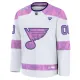 Fanatics St. Louis Blues Pelipaita 2024-2025 Hockey Fights Cancer Practice Valkoinen ( Omalla Nimellä )