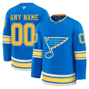 Fanatics St. Louis Blues Pelipaita 2024-2025 Kolmos Premium Sininen ( Omalla Nimellä )
