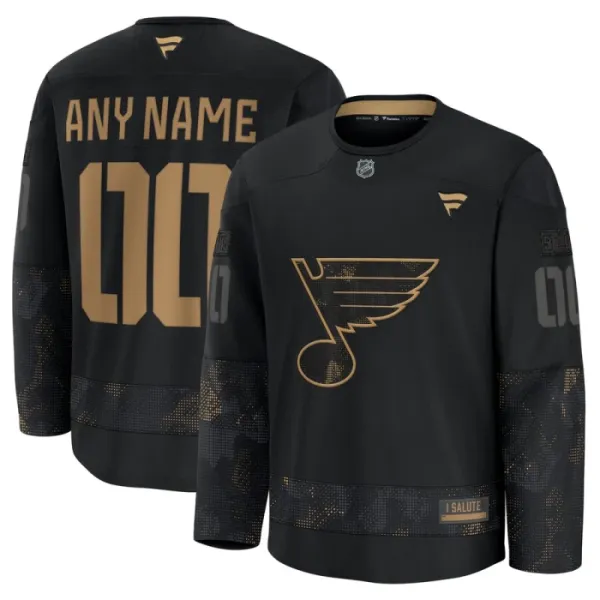 Fanatics St. Louis Blues Pelipaita 2024-2025 Military Appreciation Practice Musta ( Omalla Nimellä ) Fanatics St. Louis Blues Pelipaita 2024-2025 Military Appreciation Practice Musta ( Omalla Nimellä )