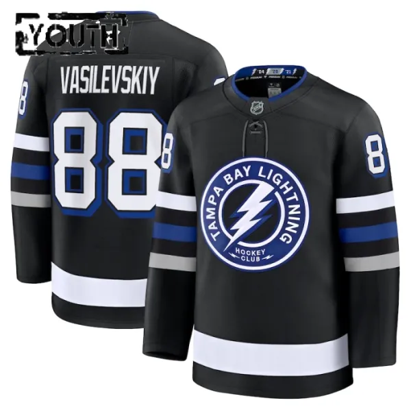 Fanatics Tampa Bay Lightning Andrei Vasilevskiy Lasten Pelipaita 2024-2025 Kolmos Premium Musta Fanatics Tampa Bay Lightning Andrei Vasilevskiy Lasten Pelipaita 2024-2025 Kolmos Premium Musta