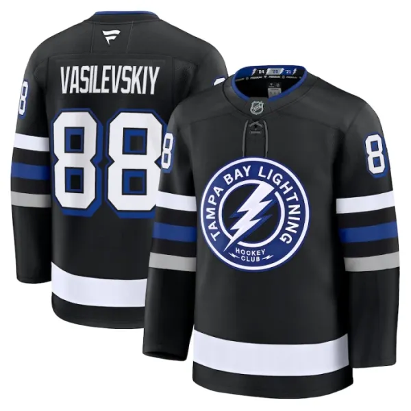 Fanatics Tampa Bay Lightning Andrei Vasilevskiy Pelipaita 2024-2025 Kolmos Premium Musta Fanatics Tampa Bay Lightning Andrei Vasilevskiy Pelipaita 2024-2025 Kolmos Premium Musta