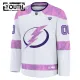 Fanatics Tampa Bay Lightning Lasten Pelipaita 2024-2025 Hockey Fights Cancer Practice Valkoinen ( Omalla Nimellä )