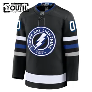 Fanatics Tampa Bay Lightning Lasten Pelipaita 2024-2025 Kolmos Premium Musta ( Omalla Nimellä )