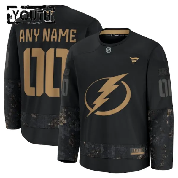 Fanatics Tampa Bay Lightning Lasten Pelipaita 2024-2025 Military Appreciation Practice Musta ( Omalla Nimellä ) Fanatics Tampa Bay Lightning Lasten Pelipaita 2024-2025 Military Appreciation Practice Musta ( Omalla Nimellä )
