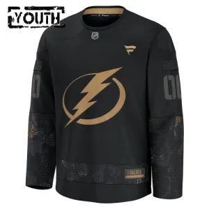 Fanatics Tampa Bay Lightning Lasten Pelipaita 2024-2025 Military Appreciation Practice Musta ( Omalla Nimellä )
