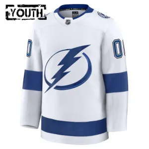 Fanatics Tampa Bay Lightning Lasten Pelipaita 2024-2025 Vieras Premium Valkoinen ( Omalla Nimellä )