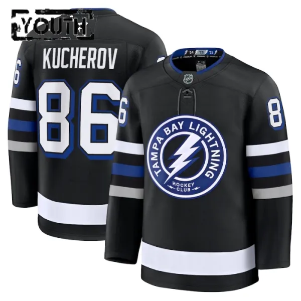 Fanatics Tampa Bay Lightning Nikita Kucherov Lasten Pelipaita 2024-2025 Kolmos Premium Musta Fanatics Tampa Bay Lightning Nikita Kucherov Lasten Pelipaita 2024-2025 Kolmos Premium Musta