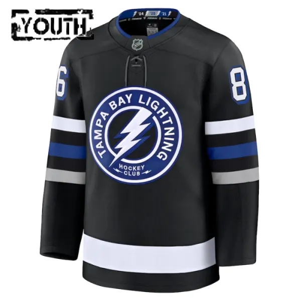 Fanatics Tampa Bay Lightning Nikita Kucherov Lasten Pelipaita 2024-2025 Kolmos Premium Musta