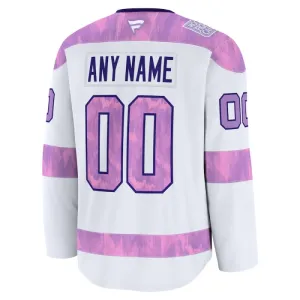 Fanatics Tampa Bay Lightning Pelipaita 2024-2025 Hockey Fights Cancer Practice Valkoinen ( Omalla Nimellä )