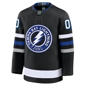 Fanatics Tampa Bay Lightning Pelipaita 2024-2025 Kolmos Premium Musta ( Omalla Nimellä )