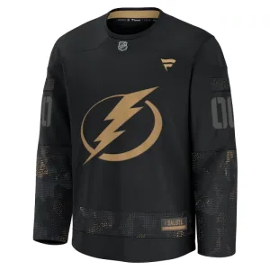 Fanatics Tampa Bay Lightning Pelipaita 2024-2025 Military Appreciation Practice Musta ( Omalla Nimellä )
