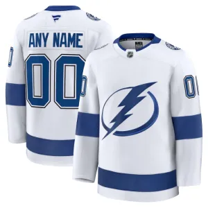 Fanatics Tampa Bay Lightning Pelipaita 2024-2025 Vieras Premium Valkoinen ( Omalla Nimellä )