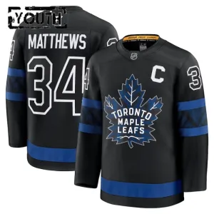 Fanatics Toronto Maple Leafs Auston Matthews Lasten Pelipaita 2024-2025 Kolmos Premium Musta