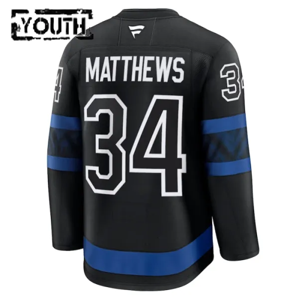 Fanatics Toronto Maple Leafs Auston Matthews Lasten Pelipaita 2024-2025 Kolmos Premium Musta
