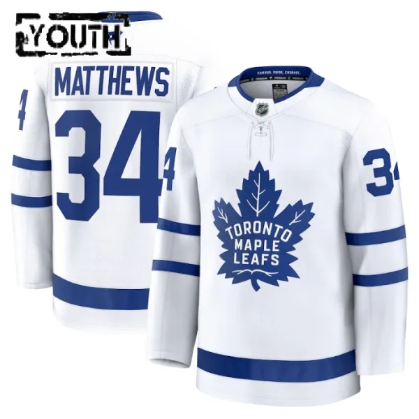Fanatics Toronto Maple Leafs Auston Matthews Lasten Pelipaita 2024-2025 Vieras Premium Valkoinen Fanatics Toronto Maple Leafs Auston Matthews Lasten Pelipaita 2024-2025 Vieras Premium Valkoinen