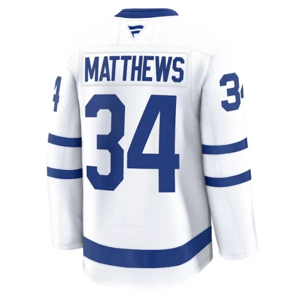 Fanatics Toronto Maple Leafs Auston Matthews Pelipaita 2024-2025 Vieras Premium Valkoinen