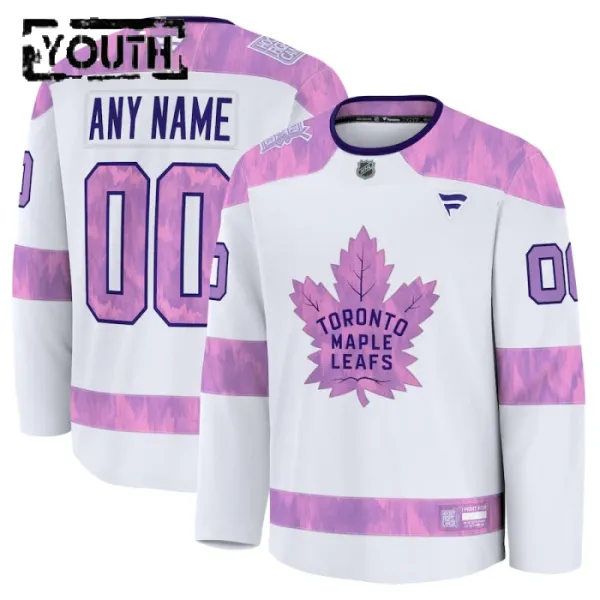 Fanatics Toronto Maple Leafs Lasten Pelipaita 2024-2025 Hockey Fights Cancer Practice Valkoinen ( Omalla Nimellä ) Fanatics Toronto Maple Leafs Lasten Pelipaita 2024-2025 Hockey Fights Cancer Practice Valkoinen ( Omalla Nimellä )