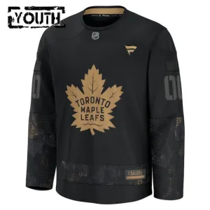 Fanatics Toronto Maple Leafs Lasten Pelipaita 2024-2025 Military Appreciation Practice Musta ( Omalla Nimellä )
