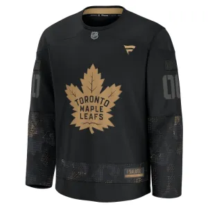 Fanatics Toronto Maple Leafs Pelipaita 2024-2025 Military Appreciation Practice Musta ( Omalla Nimellä )