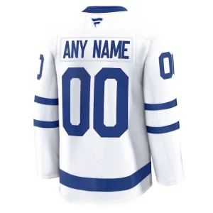 Fanatics Toronto Maple Leafs Pelipaita 2024-2025 Vieras Premium Valkoinen ( Omalla Nimellä )
