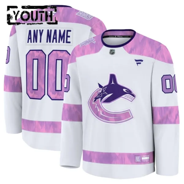 Fanatics Vancouver Canucks Lasten Pelipaita 2024-2025 Hockey Fights Cancer Practice Valkoinen ( Omalla Nimellä ) Fanatics Vancouver Canucks Lasten Pelipaita 2024-2025 Hockey Fights Cancer Practice Valkoinen ( Omalla Nimellä )
