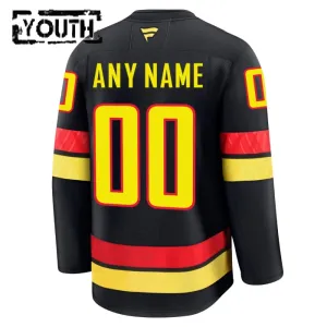 Fanatics Vancouver Canucks Lasten Pelipaita 2024-2025 Kolmos Premium Musta ( Omalla Nimellä )