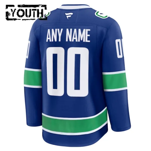 Fanatics Vancouver Canucks Lasten Pelipaita 2024-2025 Koti Premium Sininen ( Omalla Nimellä )