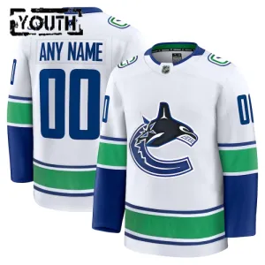 Fanatics Vancouver Canucks Lasten Pelipaita 2024-2025 Vieras Premium Valkoinen ( Omalla Nimellä )