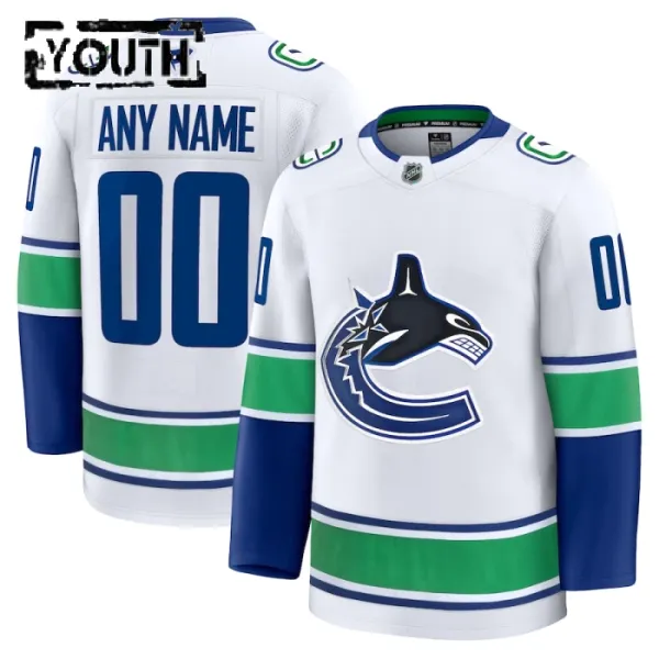 Fanatics Vancouver Canucks Lasten Pelipaita 2024-2025 Vieras Premium Valkoinen ( Omalla Nimellä ) Fanatics Vancouver Canucks Lasten Pelipaita 2024-2025 Vieras Premium Valkoinen ( Omalla Nimellä )