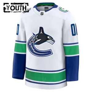 Fanatics Vancouver Canucks Lasten Pelipaita 2024-2025 Vieras Premium Valkoinen ( Omalla Nimellä )