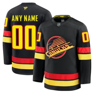 Fanatics Vancouver Canucks Pelipaita 2024-2025 Kolmos Premium Musta ( Omalla Nimellä )