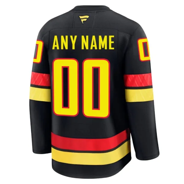 Fanatics Vancouver Canucks Pelipaita 2024-2025 Kolmos Premium Musta ( Omalla Nimellä )