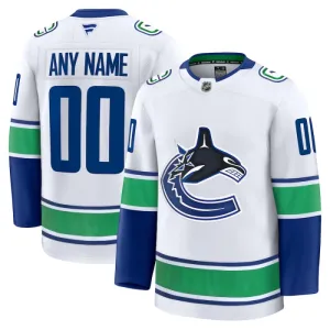 Fanatics Vancouver Canucks Pelipaita 2024-2025 Vieras Premium Valkoinen ( Omalla Nimellä )