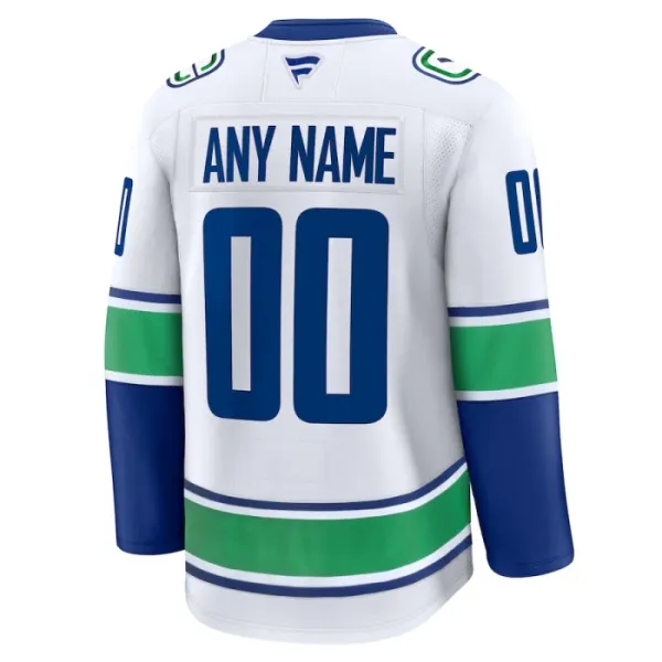 Fanatics Vancouver Canucks Pelipaita 2024-2025 Vieras Premium Valkoinen ( Omalla Nimellä )