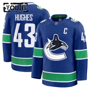 Fanatics Vancouver Canucks Quinn Hughes Lasten Pelipaita 2024-2025 Koti Premium Sininen